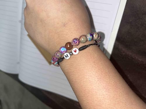 Acun You'Re Awesome So This Is Your Reminder Bracelets Inspirational 6mm Beaded Charm Bracelet With Heart Pendant Motivational Gifts4