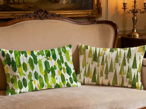 Housse de coussin vert 60x80 lot de 2 en velours géométrique rectangulaire - 3