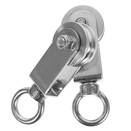 Mobestech 2pcs Heavy Duty Stainless Steel Pulley Small Lifting Pulley for Wire Rope Industrial Use Structure and Smooth for Traction and Hoisting