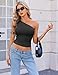 Avidlove Womens One Shoulder Top Summer Going Out Crop Tank Tops Y2K Tops Fashion Cami Outfit Cute Tops Black