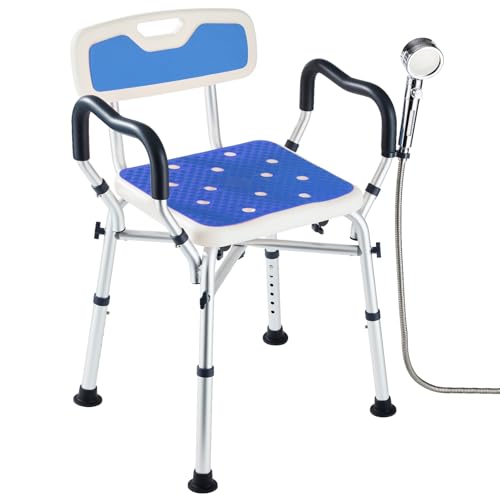 Chaise de douche réglable avec accoudoirs 180 kg KSITEX