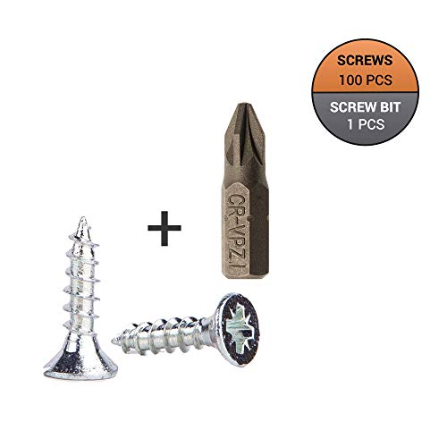 Holzschrauben aus verzinktem Stahl, 3,5 x 15 mm, Pozi-Kopf, Senkkopf für Spanplatten, 100 Stück