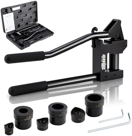 Metal Stud Punch Set for 7/8", 1-1/8", 1-11/32" - 20GA Steel, Sheet Metal Hole Punch Kit, Lever Puncher CC-100
