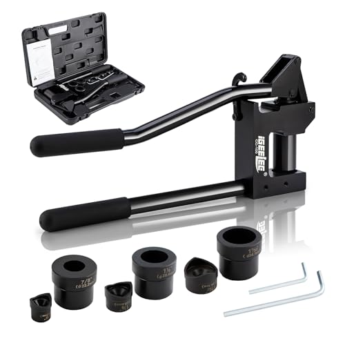 iGeelee Metal Stud Punch Set for 7/8 1-1/8 1-11/32 - 20GA Steel Sheet Metal Hole Punch Kit Lever Puncher CC-100