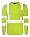 BOCOMAL FR Tee Shirts High Visibility/Hi Vis Flame Resistant/Fire Retardant Shirt 6oz Yellow Men's Safety Shirts