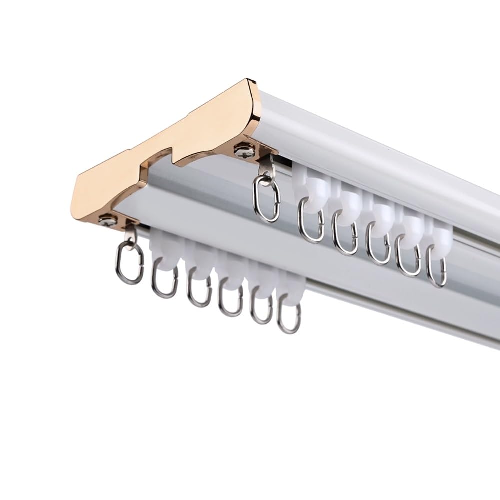 Séparateur de pièce coulissant blanc 3m avec rail de rideau double silencieux
