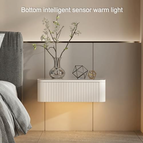 Petite table de chevet murale pour optimiser les petits espaces avec tiroir et LED