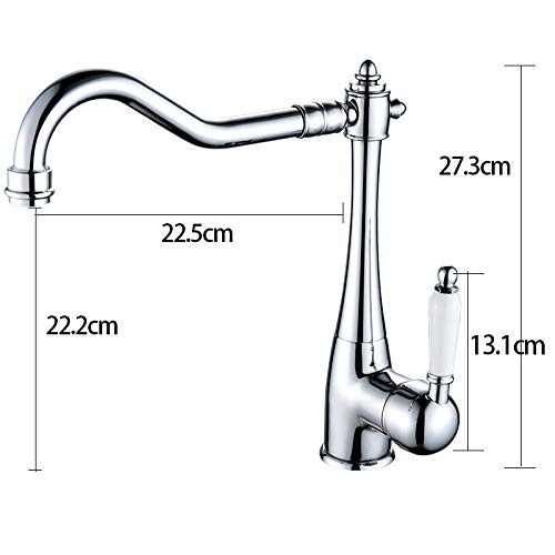 Robinet de cuisine mitigeur sur pont avec pulvérisation rotative flexible