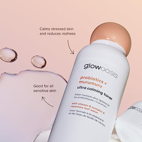 Glowoasis Probiotics + Murumuru Ultra Calming Facial Toner | Hydrating Toner | Face Toner For Women And Men | Brightening Face Toner | Fragrance-Free Toner For Sensitive Skin #TOP4