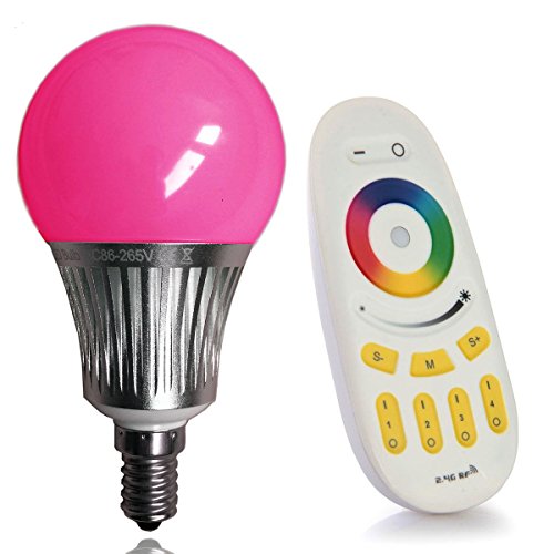 LIGHTEU, 1x WLAN LED Lampe original,RGBCCT, 5 W, E14, dimmbar, Farbwechsel Glühbirne mit 4 zonen Fernbedienung, warmweiß LT-5W-RGB-1-F,Farbtemperatur einstellbar