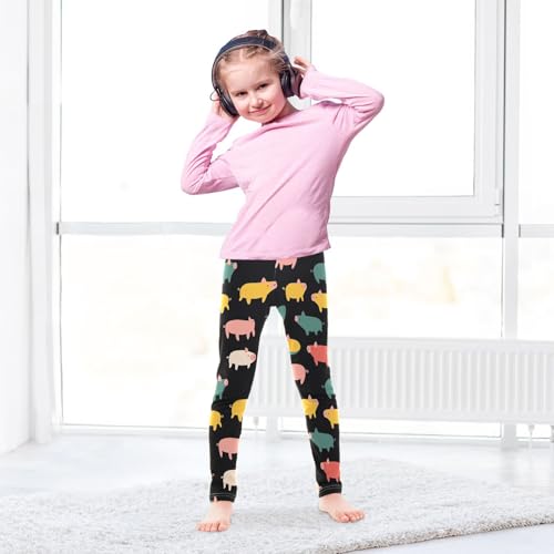 Pig Colorful Animal Girls Casual Leggings for Kids Printed Long Pant Bottoms Stretch and Soft4