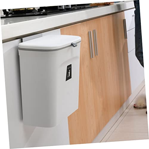 Caneca de basura rectangular blanca para colgar en pared miniatura 7