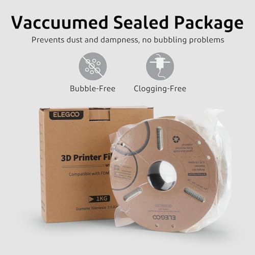 Image of ELEGOO PLA Plus Filament 1.75mm Bundle 4KG, PLA+ Tough 3D Printer Filament Dimensional Accuracy + /- 0.02mm, 4 Pack 1kg Spool(Brown /Sky Blue /Sea Green Purple)
