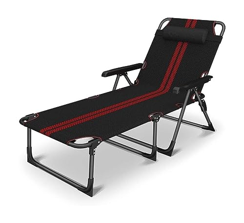 JYARZ Tumbona Sillas Plegables Sillas Reclinables Plegables, Tumbona para Jardín, Patio, Playa, Sillón Reclinable para Exteriores, De Viaje Portátiles Jardin Exterior(A)