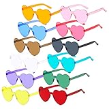 【Premium-Verarbeitung】 Unsere farbenfrohen, trendigen Herz Hippie Brille sind aus hochwertigem PC-Material gefertigt, leicht und langlebig, nicht leicht zu brechen oder zu verformen. Diese herzförmige Sonnenbrille hält lange, ohne aus der Mode zu kommen.