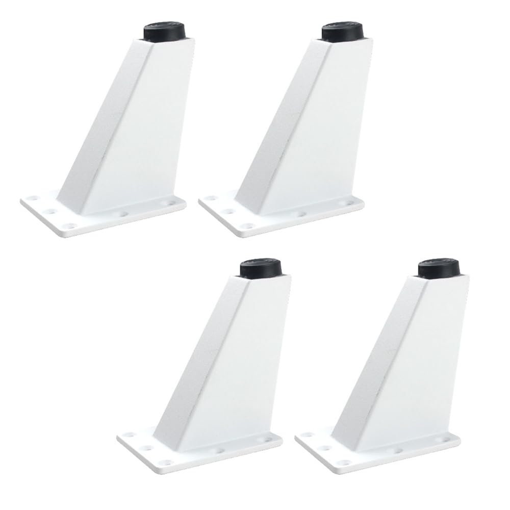 Globellapro 4PCS Adjustable Triangle Furniture Feet 92mm Aluminum Alloy Furniture Legs Replacement Support Feet with Screws for Sofa Table Cabinet White