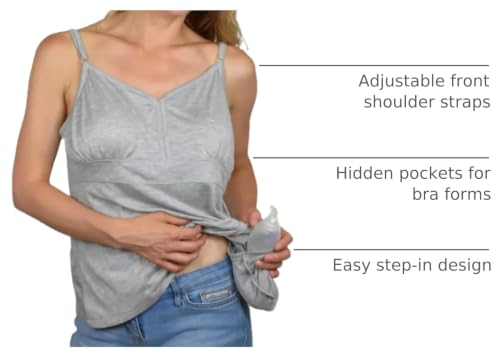 Image of Inspired Comforts Women's Mastectomy Camisole Top with Drain Pockets & Removable Bra Cups