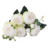 ✿ Forma de peonía y exquisito diseño artesanal, la flor de simulación se ve bonita, tiene un tacto real y es ideal como regalo para tus familiares y amigos.