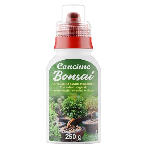 Concime Bonsai Organominerale 250 ml Concime Liquido Fertilizzante per Bonsai da Interno ed Esterno, Stimola Radici e Foglie, Migliora Colore e Resistenza Prodotto in Italia