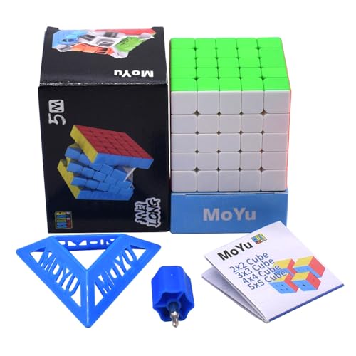 Image of HAWKISTER Kid Moyu Mfjs Meilong 5M 5X5 Magnetic Cube Stickerless, 5X5X5 M Speed Cube Puzzle