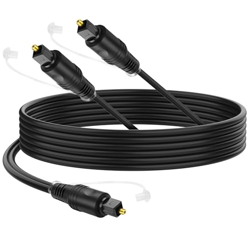 XMSJSIY 1 to 2 Toslink Digital Optical Splitter 1 Male in 2 Male Out Fiber Optic Audio Cable with Dust Caps for Home Theatre Xbox PS5/PS4 TVReceiver -1.5M/4.9FT