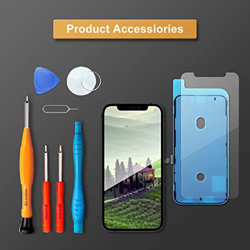 LL TRADER Display für iPhone 12 Pro Max LCD 6.7\ Bildschirm Ersatz FHD Touchscreen 3D Touch Digitizer Rahmen Montage und Reparaturkits 20256