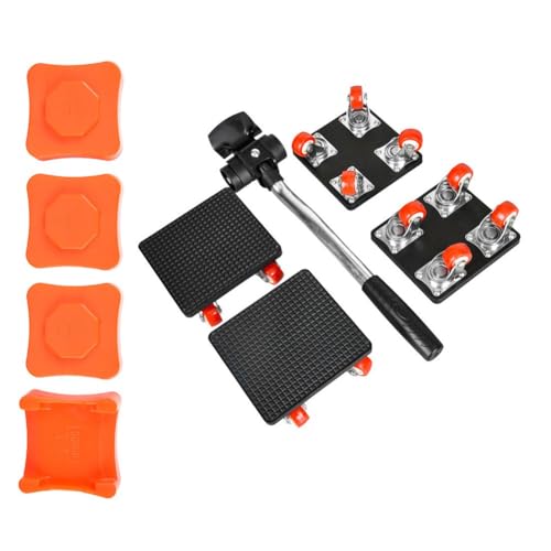 Set of 4 Heavy-Duty Carbon Steel Furniture Movers with Adjustable Height Sliders & 360° Swivel Wheels - Ideal for Moving Appliances & Heavy Items