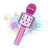 ♪【SONIDO DE AUDIO DE CALIDAD】 Este micrófono inalámbrico karaoke bluetooth tiene un sistema de sonido de micrófono de alta fidelidad incorporado, que puede reducir efectivamente el ruido y hacer que el sonido sea más claro y puro. Este microfono inalámbrico karaoke portátil para cantar tiene dos altavoces estéreo de alta calidad y tres -Esponja de filtro de capa para evitar la interrupción del ruido y garantizar el efecto de reproducción de la voz y la música humana.