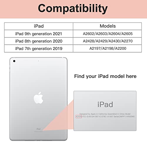 Ghinl Ipad 9Th/8Th/7Th Generation Case (2021/2020/2019) Ipad 10.2-Inch Case With Pencil Holder [Sleep/Wake] Slim Soft Tpu Back Smart Magnetic Stand Protective Cover Cases (Light Pink) #TOP1