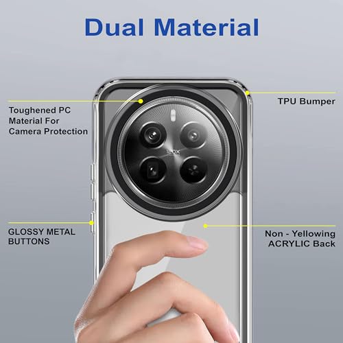 Image of amazon basics Back Case Cover for Realme 12 Pro Plus 5G (Polycarbonate, Thermoplastic Polyurethane Translucent Black)