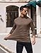 COOFANDY Mens Half Turtleneck T-Shirts Basic Thermal Shirts Casual Slim Fit Lightweight Underwear Tee Winter Fall Brown