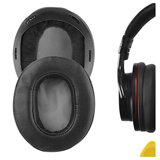 Geekria QuickFit Protein läder ersättningsöronkuddar för SONY MDR-1A, MDR-1ADAC hörlurar öronkuddar, headset öronkudde reparationsdelar (svart)