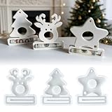 SVOCK Silikonformen Gießformen Stern, 3pcs Silikon Gießform Elch Tannenbaum Stern, Gipsformen zum...
