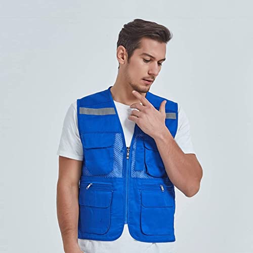 Chaleco para correr contra la baja visibilidad chaleco de seguridad azul 6