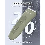 MANSPOT Manscape Hair Finishing Trimmers, Pubic Hair Trimmer for Men and Women, Electric Ball Trimmer Pubic Shaver,Hypoallergenic Ceramic Blade Heads,Waterproof Wet/Dry Groin Shaver,20 Times Usage - Image 5