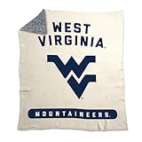 Logo Brands NCAA West Virginia Mountaineers Prime Luxe Dreams Blanket -Ultra-Soft Prime Luxe Dreams Fleece – 60” x 70” – Team Color Logo – Cozy Plush Blanket for Tailgating, Couch, or Game Day