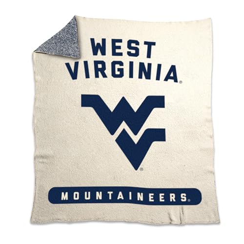 Logo Brands NCAA West Virginia Mountaineers Prime Luxe Dreams Blanket -Ultra-Soft Prime Luxe Dreams Fleece – 60” x 70” – Team Color Logo – Cozy Plush Blanket for Tailgating, Couch, or Game Day