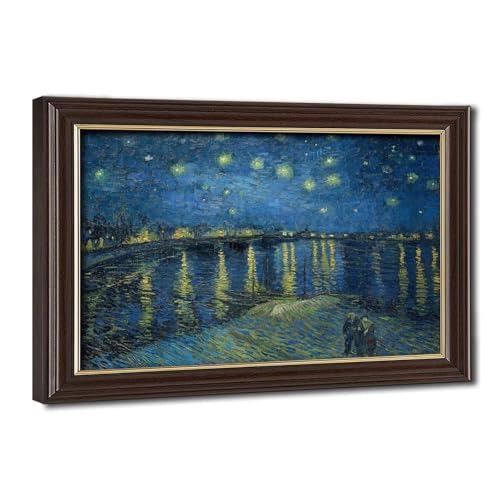 Nuit étoilée sur le Rhône tableau prêt à poser pour mur vide