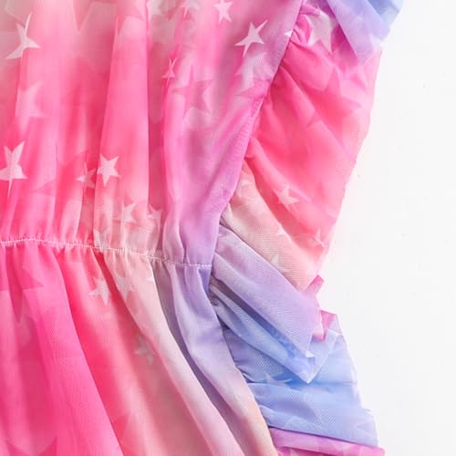 Image of Little Girl Beach Cover Up Dress Ruffle Sleeves Mermaid Scale Swimsuit Cover Up Kids Bathing Suit