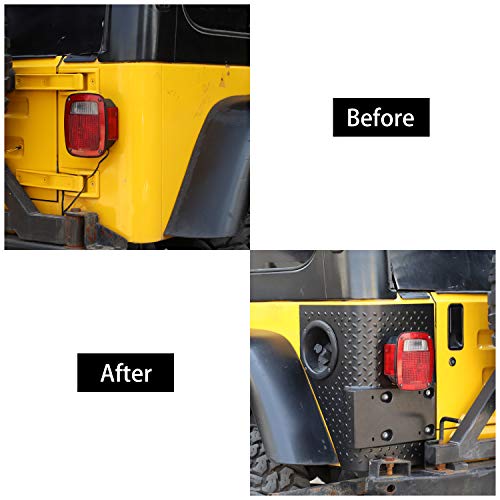 Rt-Tcz Tj Tail Light Body Armor, Rear Corner Guards Trim Cover Exterior Accessories For Jeep Wrangler Tj 1996-2006 #TOP4