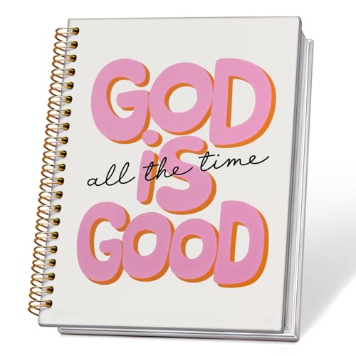 ETVISO Pink Bible Journal Notebook for Women, Inspirational Christian Gifts for Women, Prayer Bible Supplies Journal, Church Notes Notebook, Cute Preppy Aesthetic Hardcover Spiral Notebooks 5.5x8.3