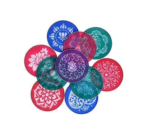 Ascension 12 Rangoli Colour Pack 100g Each with 1 Filler 3 Assorted Rangoli Stencils Jali Designs 3 Tea Light Candle Rangoli Making Kit for Floor Decor Festival Diwali Decoration 1
