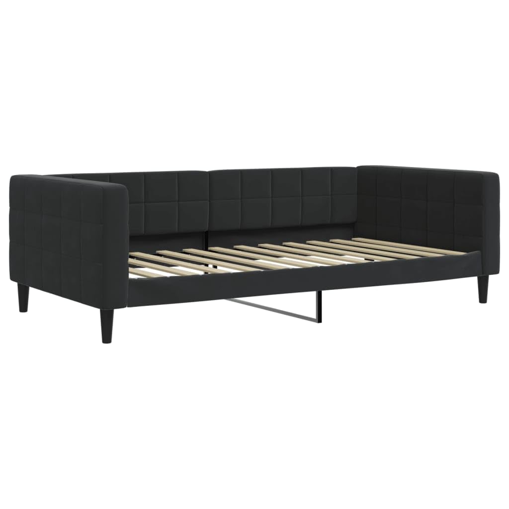 aksamitna rozkładana kanapa do salonu model podstawowy czarny 100x200 cm