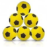 alldoro 68734 Schaumstoffball 6er Set Gelb, Ø 20 cm, extra weiche Softbälle, Fußball für Kinder ab 0 Jahren, leise & leicht, Ball für Indoor & Outdoor