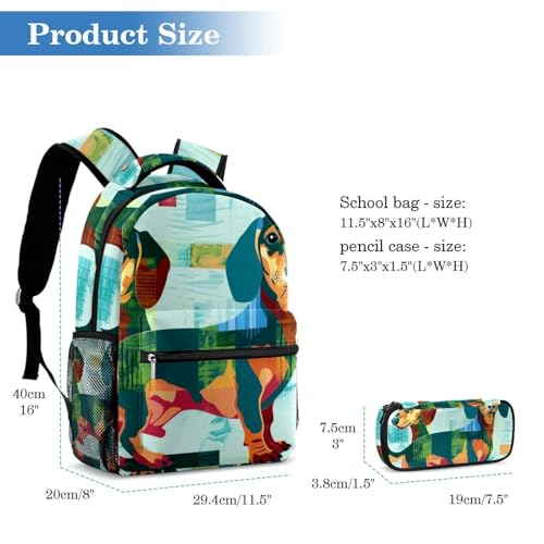 Sac à dos teckel romantique léger contre le mal de dos scolaire
