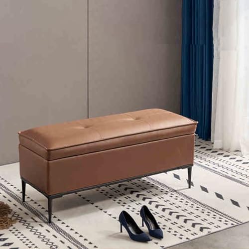 Banc de rangement en cuir pour éliminer le désordre du salon
