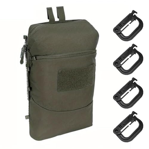 WLXW Mochila Hidratación Táctica 2 litros Bolsa Agua Múltiples Compartimentos MOLLE Cierre Cremallera para Senderismo Viajes Ciclismo(RG)