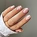 Short French Press on Nails With Design,KXAMELIE Light Pink Square Shape White Swirls Fake Nails,Glossy Gel Nails Press on,Full Cover Reusable Glue on Nails for Women Girls in 24 PCS