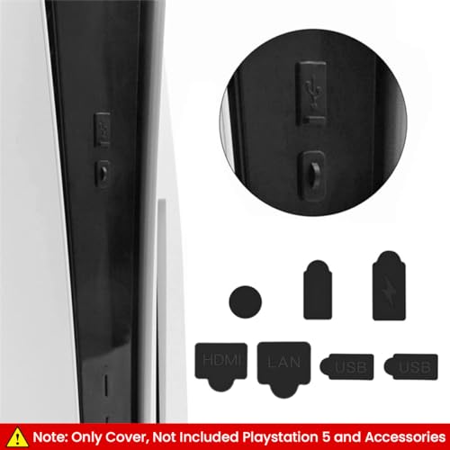 Dust Plug for PS5, 9Pcs Dust Plug Kit for PS5/PS5 Slim Console, PS5 Silicone Dust Plugs Protector Antidust Cover Dustproof Plug for Playstation 5 Disk/Digital Console PS5 Slim Game Console Accessories 5 41Srq57PjzL