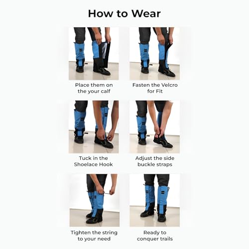 Image of ArcticSeal Snow Gaiters for Hiking & Trekking - Waterproof Leg Gaiters for Snow, Rain & Mud, Windproof Outdoor Boot Covers for Mountaineering, Camping & Winter Travel (Black Blizzard)